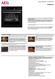 Product informatie AEG combi stoomoven inbouw mat zwart TP9SB831AT