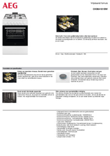 Product informatie AEG fornuis CKB64101BW