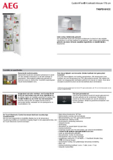 Product informatie AEG koelkast inbouw TK6FS181CC