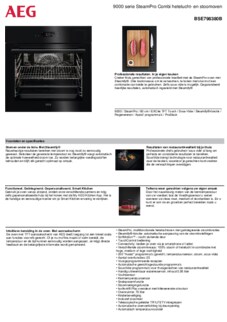 Product informatie AEG oven inbouw zwart BSE798380B