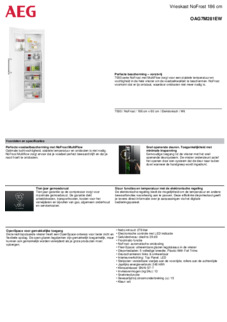 Product informatie AEG vrieskast OAG7M281EW