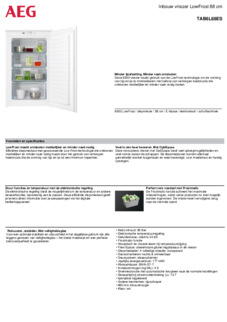 Product informatie AEG vrieskast inbouw TAB6L88ES