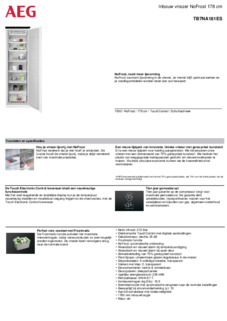 Product informatie AEG vrieskast inbouw TB7NA181ES