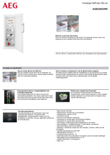 Product informatie AEG vrieskast wit AGB332E2NW