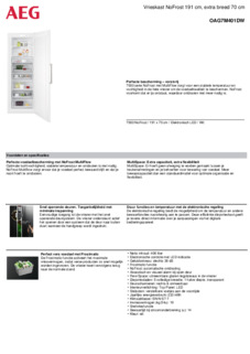 Product informatie AEG vrieskast wit OAG7M401DW