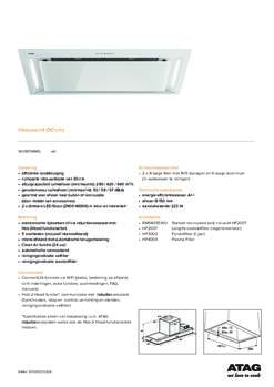 Product informatie ATAG afzuigkap inbouw WU9054MG