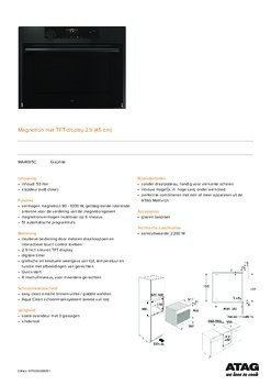 Product informatie ATAG magnetron inbouw MA4695C