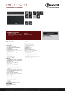 Product informatie BAUKNECHT oven met magnetron EMEK7 CT545 PT