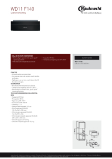 Product informatie BAUKNECHT warmhoudlade inbouw WD11 F140