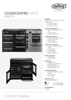 Product informatie BELLING fornuis inductie COOKCENTRE 100EI BLK