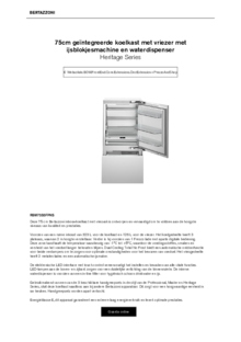 Product informatie BERTAZZONI koelkast inbouw RBM75S5FPNS