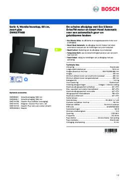 Product informatie BOSCH afzuigkap wand zwart DWK67FN60