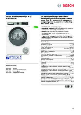 Product informatie BOSCH droger warmtepomp WQG235D2NL