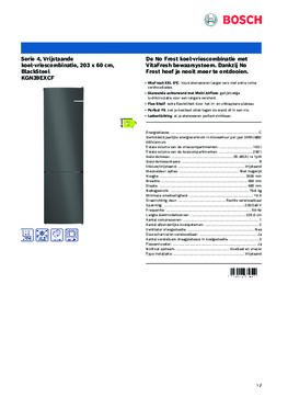 Product informatie BOSCH koelkast KGN39EXCF
