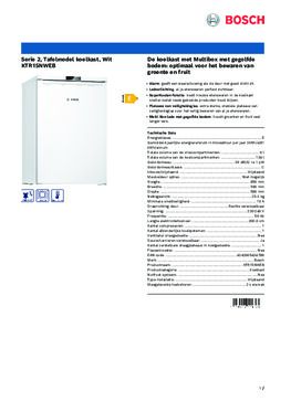 Product informatie BOSCH koelkast KTR15NWEB