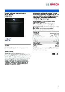 Product informatie BOSCH oven met magnetron inbouw HMG7361B1