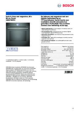 Product informatie BOSCH oven met magnetron inbouw HMG736FB1 EXCLUSIV