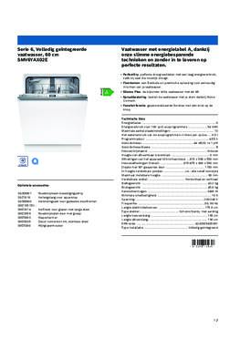 Product informatie BOSCH vaatwasser inbouw SMV6YAX02E
