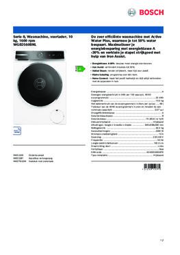 Product informatie BOSCH wasmachine WGB2560BNL