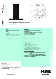 Product informatie ETNA afzuigkap wand zwart AB260ZT