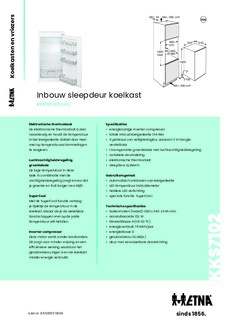Product informatie ETNA koelkast inbouw KKS7102
