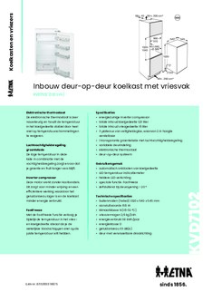 Product informatie ETNA koelkast inbouw KVD7102