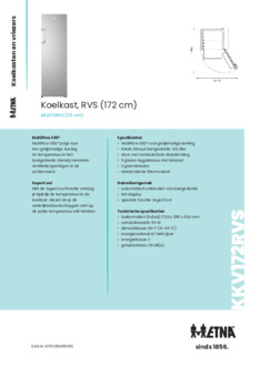 Product informatie ETNA koelkast rvs look KKV172RVS