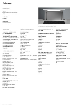 Product informatie FALMEC afzuigkap downdraft DOWN120D3W