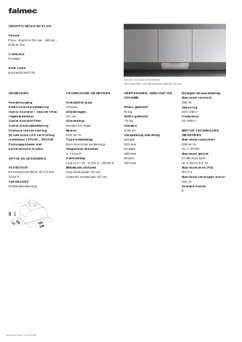 Product informatie FALMEC afzuigkap inbouw GRUPPO INCASSO PLUS 50 RVS