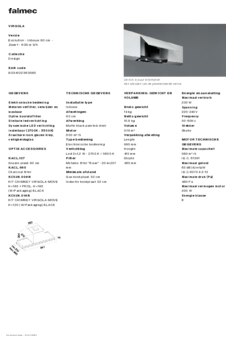 Product informatie FALMEC afzuigkap vlakscherm VIRGO90W3BL