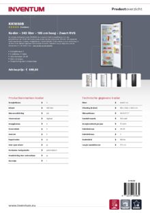 Product informatie INVENTUM koelkast KK1850B