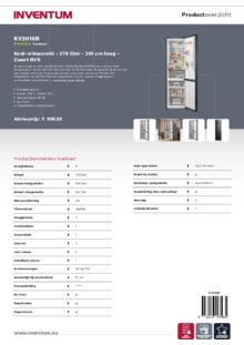 Product informatie INVENTUM koelkast KV2010B
