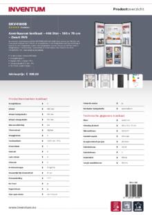 Product informatie INVENTUM side by side koelkast SKV4180B