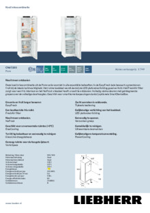 Product informatie LIEBHERR koelkast CNd 5203 22