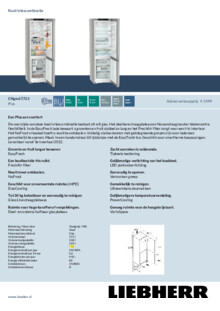 Product informatie LIEBHERR koelkast CNgwd 5723 20