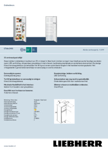 Product informatie LIEBHERR koelkast CTELE 2931 26