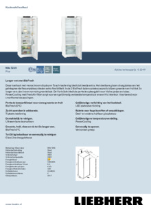Product informatie LIEBHERR koelkast RBe 5220 20