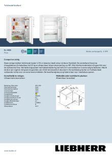 Product informatie LIEBHERR koelkast Rc 1400 20
