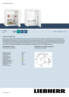 Product informatie LIEBHERR koelkast Rc 1401 20