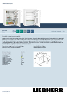 Product informatie LIEBHERR koelkast Rci 1620 20