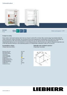 Product informatie LIEBHERR koelkast Rd 1201 20