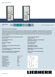 Product informatie LIEBHERR koelkast blacksteel CBNbda 5223 22