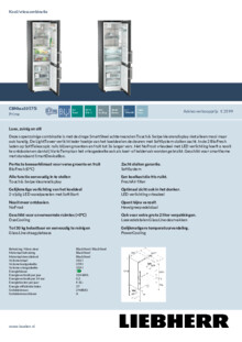 Product informatie LIEBHERR koelkast blacksteel CBNbsa10 575i 22