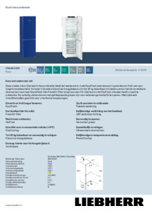 Product informatie LIEBHERR koelkast blauw CNcdb 5203 22