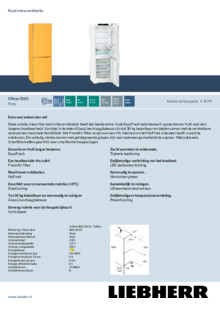 Product informatie LIEBHERR koelkast geel CNcye 5203 22