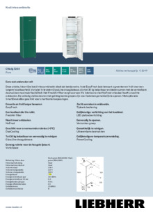 Product informatie LIEBHERR koelkast groen CNcdg 5203 22