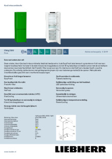 Product informatie LIEBHERR koelkast groen CNclg 5203 22