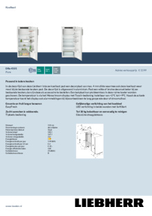 Product informatie LIEBHERR koelkast inbouw DRE 4101 22