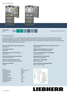 Product informatie LIEBHERR koelkast inbouw ECBNe 8870 20