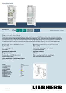 Product informatie LIEBHERR koelkast inbouw ICBNdi 5123 22